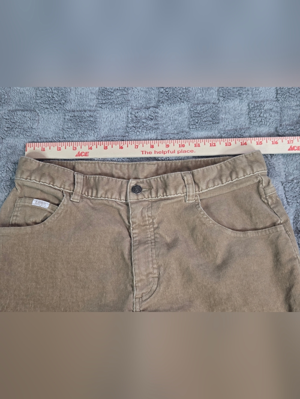 Vintage 90s ORIGINAL LEE corduroy Mom Pants Woman Size 14m  30/29 Beige - Picture 5 of 13
